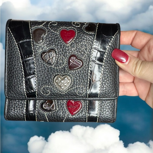 Brighton Black Heart-Embellished Tri Fold Women´s...